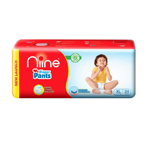 Niine Cottony Soft Baby Diaper Pants with Wetness Indicator for Overnight Protection - XL  (48 Pants)