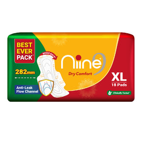 Niine Dry Comfort Sanitary Napkins Extra Long 18s (282MM)