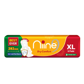 Niine Dry Comfort Sanitary Napkins Extra Long 6s (282MM)